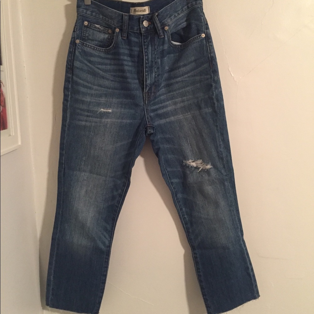 Madewell Rigid Skinny Jeans with raw hem